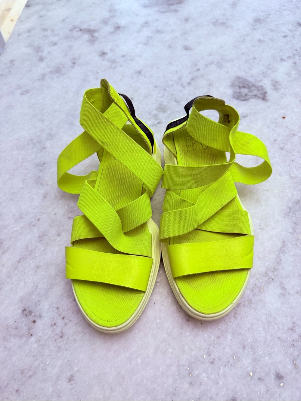 Sorel Neon Lime Strappy Women's Sandals